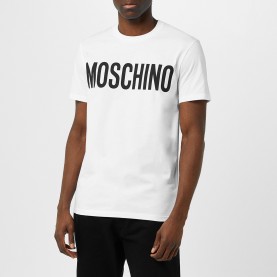 Тениска Moschino Logo T Shirt - White A1001 тениска,мъжки,тениски,moschino,logo,t,shirt,white,a1001