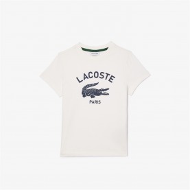 юношеска,тениска,детски,облекла,lacoste,big,logo,t,shirt,juniors,white,70v