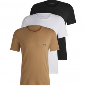 Тениска Boss Mens BOSS Bodywear 3 Pack Premium Cotton T-Shirts - Crew Neck - Blk/Wht/Bge 265 тениска,облекла,на,разпродажба,мъжки,летен,каталог,плажен,магазин,мъжки,тениски,boss,mens,boss,bodywear,3,pack,premium,cotton,t,shirts,crew,neck,blk,wht,bg
