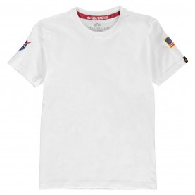 Alpha Industries NASA Badge Tee - White 09 детски,3/4,панталони,alpha,industries,nasa,badge,tee,white,09