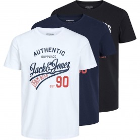 Мъжка тениска Jack and Jones Ethan 3-Pack Short Sleeve T-Shirt Mens - Blk/Wht/Nvy мъжка,тениска,мъжки,блузи,с,яка,мъжки,тениски,мъжки,потници,jack,and,jones,ethan,3,pack,short,sleeve,t,shirt,mens,blk,wht,nvy