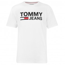 Tommy Jeans Corp Logo Tee - Classic White мъжки,тениски,tommy,jeans,corp,logo,tee,classic,white