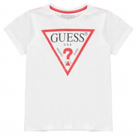 Тениска Guess Logo T Shirt - Wht A000 G011 тениска,guess,logo,t,shirt,wht,a000,g011