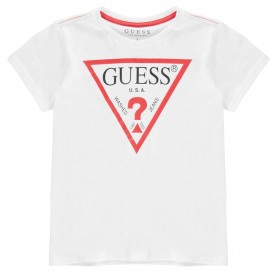 тениска,детски,3/4,панталони,guess,logo,t,shirt,wht,a000,g011