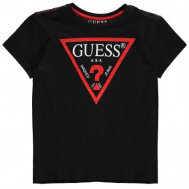 тениска,детски,облекла,guess,logo,t,shirt,black,a996,jblk