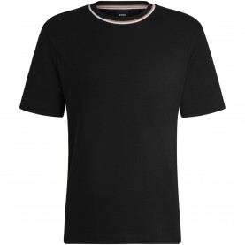 Тениска Boss Mens Thompson Cotton Crew Neck Short Sleeve T-Shirt - Black 001 тениска,мъжки,тениски,boss,men,s,thompson,cotton,crew,neck,short,sleeve,t,shirt,black,001