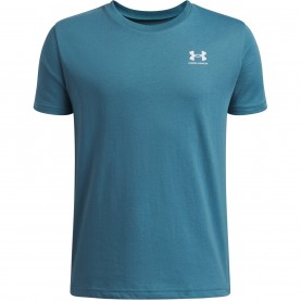 Under Armour Left Chest Logo Short Sleeve Juniors - Boun Blue/White разпродажба,under,armour,детски,3/4,панталони,детски,тениски,детски,облекла,under,armour,left,chest,logo,short,sleeve,juniors,boun,blue,white