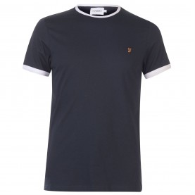 тениска,мъжки,тениски,farah,groves,ringer,t,shirt,navy,412