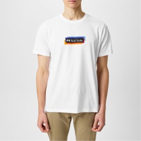 тениска,облекла,на,разпродажба,мъжки,тениски,ps,paul,smith,logo,t,shirt,white,01