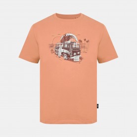 Мъжка тениска Hot Tuna Crew T Shirt Mens - Peach мъжка,тениска,мъжки,блузи,с,яка,мъжки,тениски,мъжки,потници,hot,tuna,crew,t,shirt,mens,peach