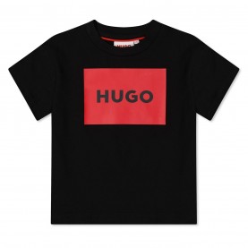 юношеска,тениска,детски,облекла,hugo,logo,square,t,shirt,junior,black,09b