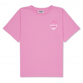 детска,тениска,детски,3/4,панталони,moschino,unisex,kids',heart,regular,fit,t,shirt,pink,50243