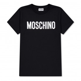 юношеска,тениска,детски,3/4,панталони,moschino,logo,t,shirt,junior,black,60100