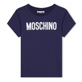 юношеска,тениска,детски,3/4,панталони,moschino,logo,t,shirt,junior,blue,40016