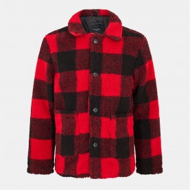 яке,мъжки,якета,brave,soul,men's,checked,borg,long,sleeve,coach,jacket,rd,blk