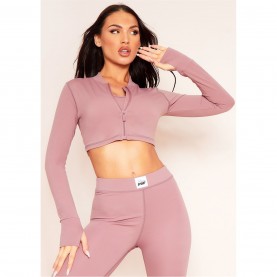 яке,промоция,на,зимни,облекла,дамски,жилетки,missy,empire,sport,tab,logo,thick,gym,long,sleeve,crop,jacket,rose