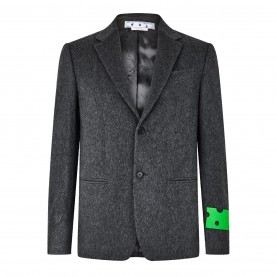 сако,мъжки,якета,off,white,logo,patch,single,breasted,blazer,m,grey,mel