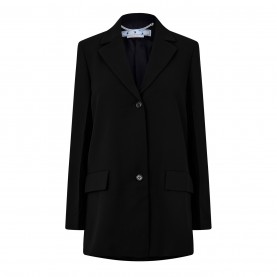 сако,дамски,якета,и,палта,off,white,single,breasted,blazer,black,white