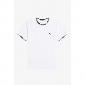 Тениска Fred Perry Twin Tipped T-Shirt - White 100 тениска,мъжки,тениски,fred,perry,twin,tipped,t,shirt,white,100