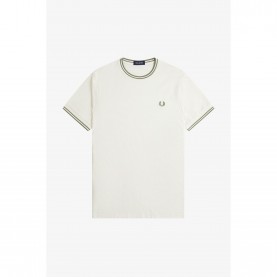 Тениска Fred Perry Twin Tipped T-Shirt - Lt Ecru Y54 тениска,мъжки,тениски,fred,perry,twin,tipped,t,shirt,lt,ecru,y54