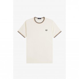 Тениска Fred Perry Twin Tipped T-Shirt - Ecru 79B тениска,мъжки,тениски,fred,perry,twin,tipped,t,shirt,ecru,79b