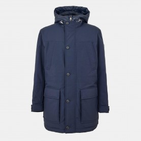 Анорак Boss Mens H-Detoni Hooded Long Sleeve Button Parka - Dark Blue 404 анорак,мъжки,якета,boss,men,s,h,detoni,hooded,long,sleeve,button,parka,dark,blue,404