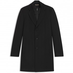 Boss Mens BOSS Hybrid Black Long Sleeve Overcoat - Black 001 мъжки,якета,boss,men,s,boss,hybrid,black,long,sleeve,overcoat,black,001