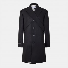палто,облекла,на,разпродажба,мъжки,якета,off,white,off,collared,coat,sn99,black