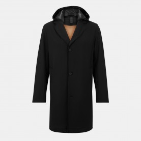 Boss Mens P-Cam-J-Hood Water-Resistant Hooded Trench Coat - Black мъжки,якета,boss,men,s,p,cam,j,hood,water,resistant,hooded,trench,coat,black