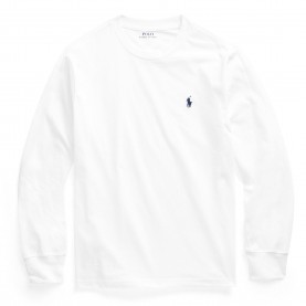 Тениска Polo Ralph Lauren Kids Cotton Long Sleeve T-Shirt - White тениска,polo,ralph,lauren,kids,cotton,long,sleeve,t,shirt,white