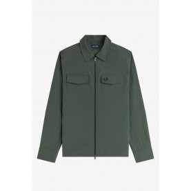 риза,с,дълъг,ръкав,мъжки,якета,fred,perry,men,s,long,sleeve,zip,overshirt,court,green,36a