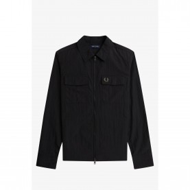 риза,с,дълъг,ръкав,мъжки,якета,fred,perry,men,s,long,sleeve,zip,overshirt,black,236