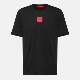 Тениска Hugo Mens HUGO Diragolino Contemporary T-Shirt with Logo Detail - Black 001 тениска,мъжки,тениски,hugo,mens,hugo,diragolino,contemporary,t,shirt,with,logo,detail,black,001