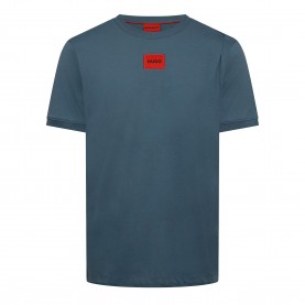 Тениска Hugo Mens HUGO Diragolino Contemporary T-Shirt with Logo Detail - Open Blue тениска,мъжки,тениски,hugo,mens,hugo,diragolino,contemporary,t,shirt,with,logo,detail,open,blue