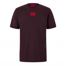 Тениска Hugo Mens HUGO Diragolino Contemporary T-Shirt with Logo Detail - Open Brown тениска,мъжки,тениски,hugo,mens,hugo,diragolino,contemporary,t,shirt,with,logo,detail,open,brown