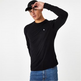 тениска,мъжки,тениски,jack,wills,sandleford,long,sleeve,t,shirt,black