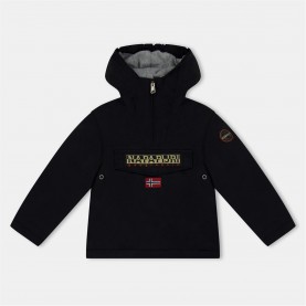 детски,3/4,панталони,napapijri,kids',napa,rainforest,waterproof,half,zip,rain,anorak,black,041
