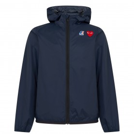 дамски,якета,и,палта,comme,des,garcons,play,unisex,adults,full,zip,packable,water,resistant,hooded,long,sleeve,rain,anorak,navy