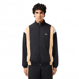 Lacoste Mens Waterproof Lightweight Rain Anorak - Black/Croissant lacoste,men,s,waterproof,lightweight,rain,anorak,black,croissant