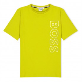 тениска,детски,облекла,boss,large,logo,t,shirt,lime,606