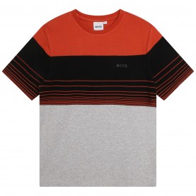 детска,тениска,детски,облекла,boss,striped,logo,t,shirt,boys,tangerine,388
