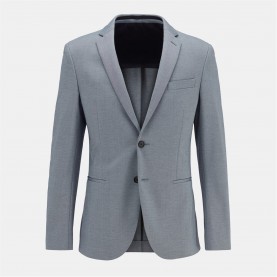 Сако Hugo Men's 's Long Sleeve Zip Tailored Fit Blazer - Open Blue сако,мъжки,якета,hugo,men's,'s,long,sleeve,zip,tailored,fit,blazer,open,blue