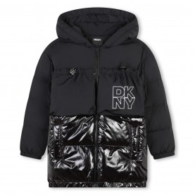 юношеско,яке,детски,облекла,dkny,logo,puffer,jacket,juniors,black,09b