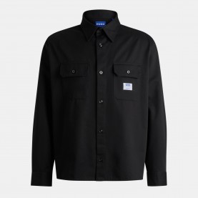 Hugo Mens Mid-Weight Overshirt - Black 001 мъжки,якета,мъжки,ежедневни,облекла,hugo,men,s,mid,weight,overshirt,black,001