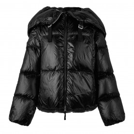 яке,дамски,якета,и,палта,parajumpers,women's,water,flower,hooded,water,resistant,windproof,duck,down,short,puffer,jacket,black