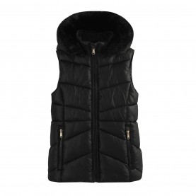 Елек Firetrap Kids' Bubble Faux Fur Hood Zip Gilet - Black елек,промоция,на,зимни,облекла,коледни,подаръци,за,деца,дрехи,за,училище,разпродажба,firetrap,детски,якета,и,палта,firetrap,kids',bubble,faux,fur,hood,zip,