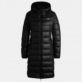 яке,промоция,на,зимни,облекла,дамски,якета,и,палта,hugo,women's,famalia,hooded,long,sleeve,slim,fit,short,puffer,jacket,black