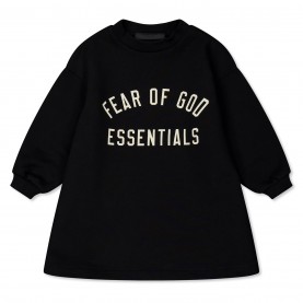 детска,тениска,детски,3/4,панталони,fear,of,god,essentials,unisex,kids,long,sleeve,logo,relaxed,fit,t,shirt,dress,black