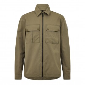 Риза с дълъг ръкав Belstaff Mens Stride Zip Collar Long Sleeve Overshirt - Fatigue Green риза,с,дълъг,ръкав,мъжки,якета,belstaff,men,s,stride,zip,collar,long,sleeve,overshirt,fatigue,green