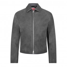 Яке KENZO Men's Washed Leather Long Sleeve Leather Jacket - Grey яке,облекла,на,разпродажба,мъжки,якета,kenzo,men's,washed,leather,long,sleeve,leather,jacket,grey